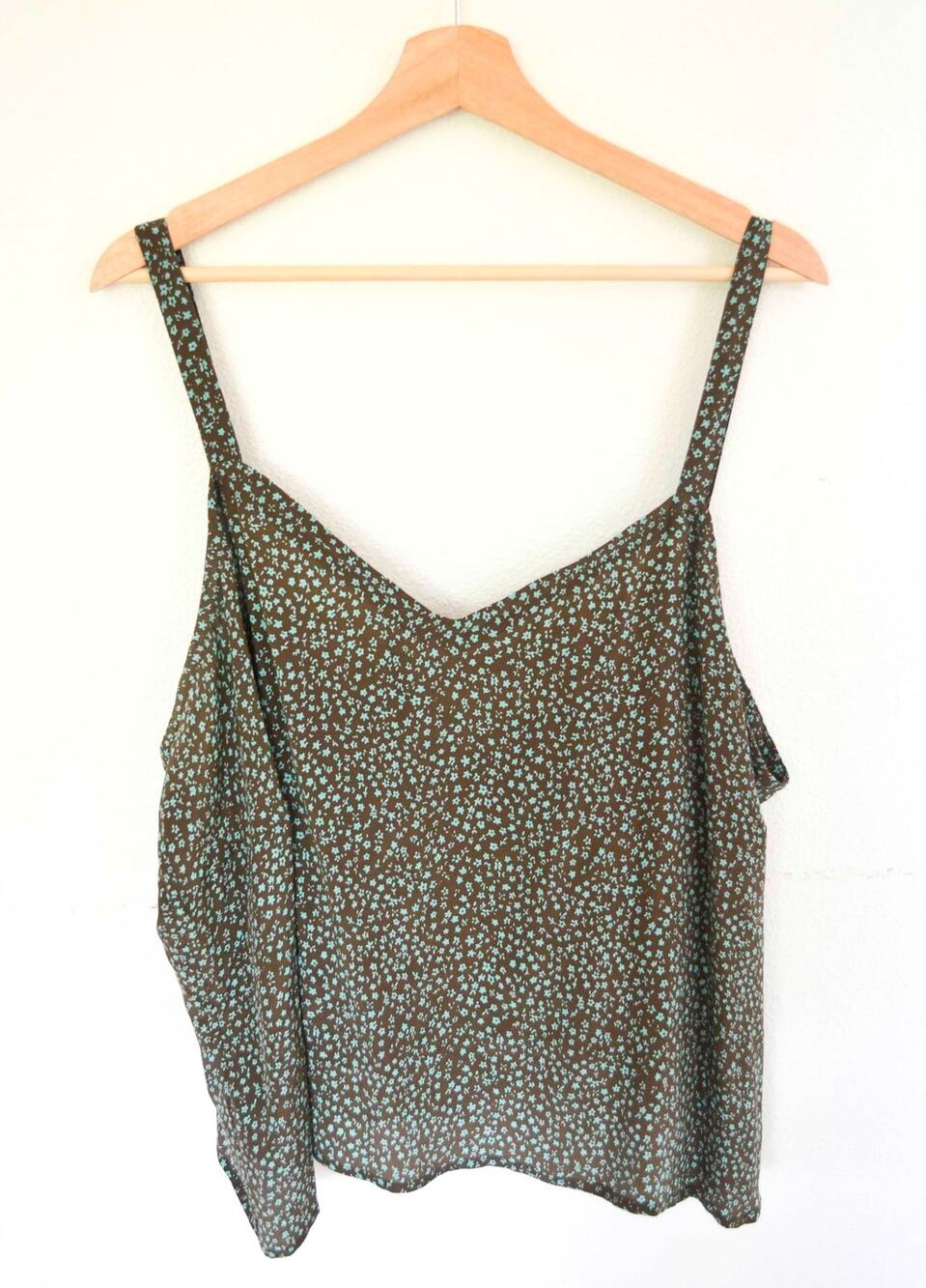 Vintage Silk Camisole Tank Floral Size 2X